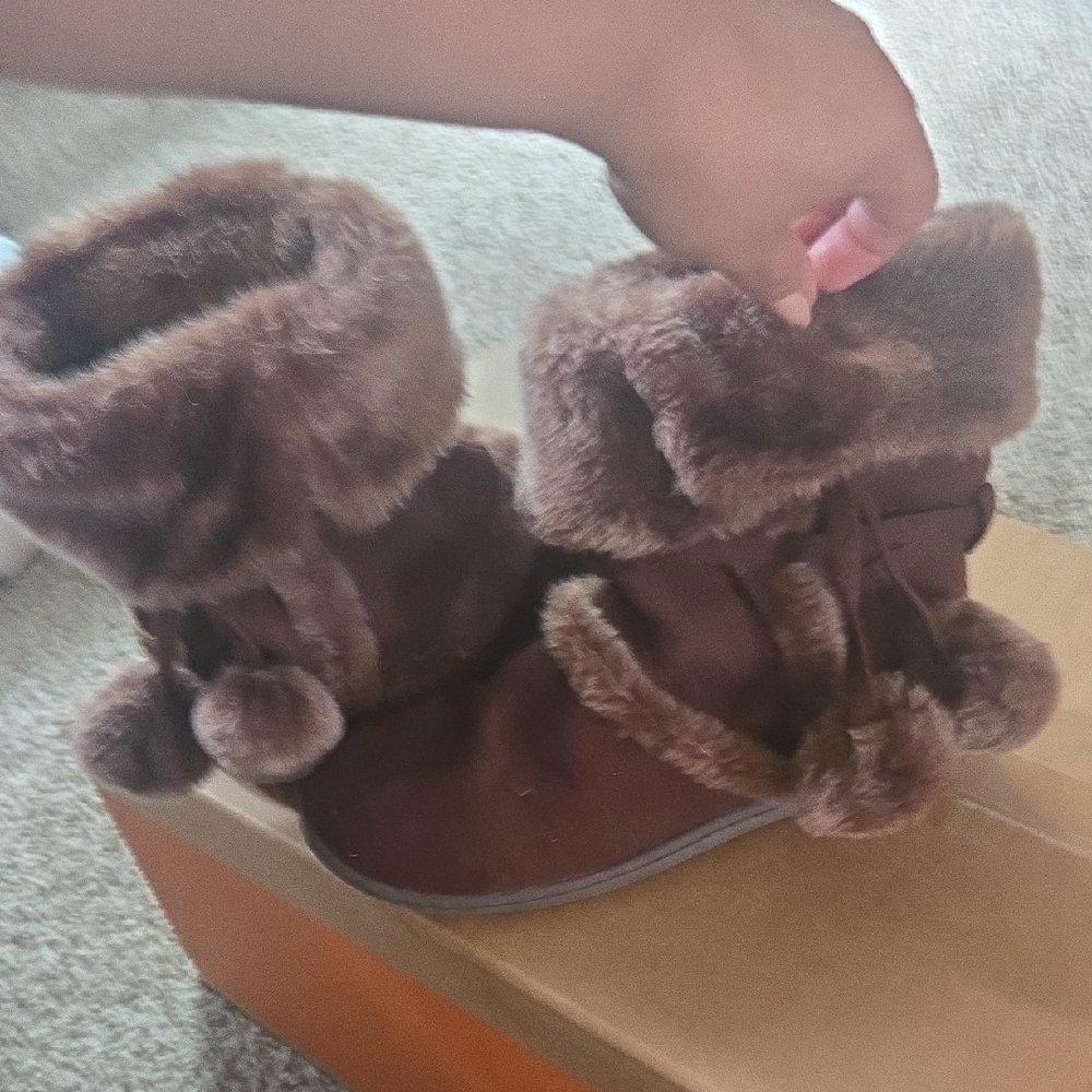 South Pole Brown Furry Ankle Boots Brown Womens Size 6.5